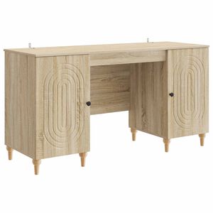 vidaXL Bureau avec &eacute;tag&egrave;re Sonoma 142,5 x 50 x 75 cm Bois d'ing&eacute;nierie