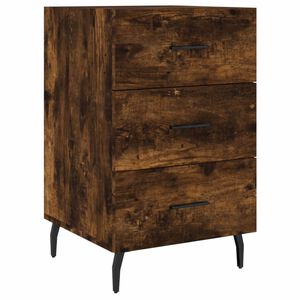 vidaXL Table de chevet ch&ecirc;ne fum&eacute; 40x40x66 cm bois d'ing&eacute;nierie
