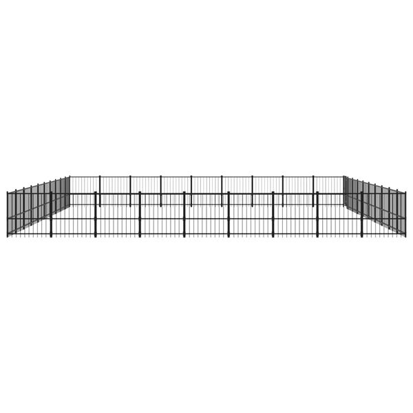 vidaXL Chenil d'ext&eacute;rieur pour chiens Acier 84,68 m&sup2;