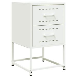 vidaXL Table de chevet blanc 36x39x60,5 cm acier