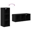 vidaXL Armoire suspendue avec stockage Ch&ecirc;ne noir 30 x 29,5 x 80 cm