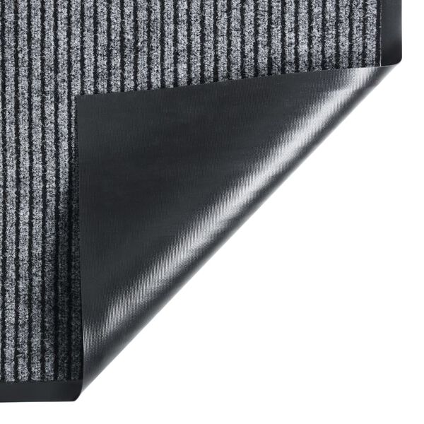 vidaXL Paillasson ray&eacute; Gris 80x120 cm