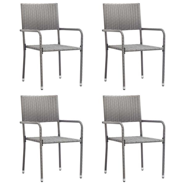 vidaXL Ensemble &agrave; manger de jardin 5 pcs Anthracite