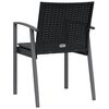 vidaXL Chaises de jardin et coussins lot de 6 noir 56,5x57x83 cm rotin