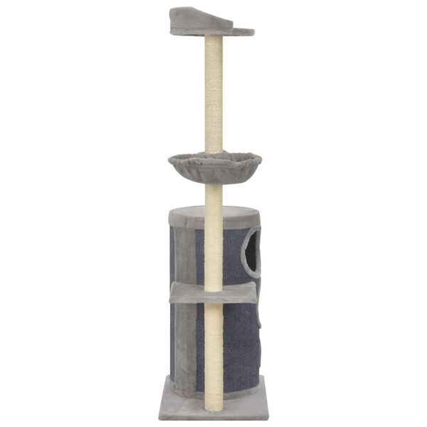 vidaXL Arbre &agrave; chat avec griffoirs en sisal Gris 148 cm