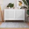 vidaXL Portes d'armoire &agrave; persiennes 2pcs blanc 61,5x59,4cm pin massif