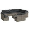vidaXL Salon de jardin avec coussins 13 pcs gris r&eacute;sine tress&eacute;e