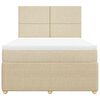 vidaXL Sommier &agrave; lattes de lit avec matelas Cr&egrave;me 140x200 cm Tissu
