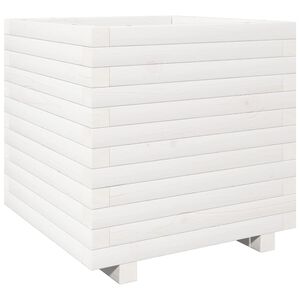 vidaXL Jardini&egrave;re blanc 50x50x49,5 cm bois de pin massif