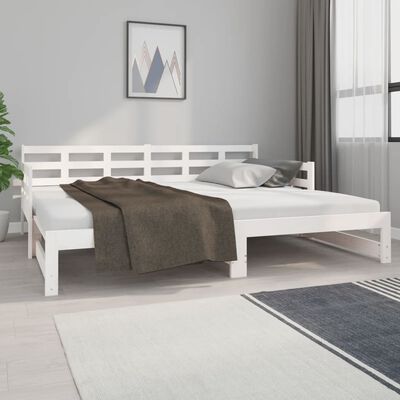 vidaXL Lit coulissant sans matelas blanc 2x(90x200) cm