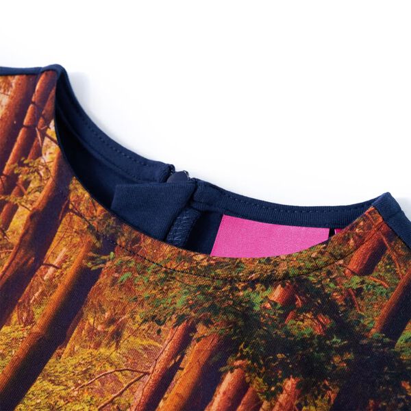 Robe pour enfants à manches longues bleu marine 104