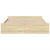 vidaXL Cadre de lit avec tiroirs sans matelas ch&ecirc;ne sonoma 200x200 cm