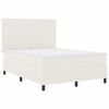 vidaXL Lit &agrave; ressorts Cr&egrave;me et Blanc 203 x 144 x 128 cm
