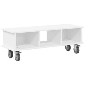 vidaXL Meuble TV 100 x 35 x 35 cm Blanc Bois d'ing&eacute;nierie