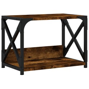 vidaXL Support d'imprimante &agrave; 2 niveaux ch&ecirc;ne fum&eacute; 44x26x31,5 cm