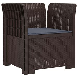 vidaXL Fauteuil 1 place avec coussin look rotin PP Marron