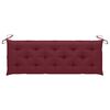 vidaXL Banc Batavia avec coussin bordeaux 150 cm Bois de teck massif