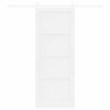 vidaXL Porte coulissante Blanc 83 x 211 cm Pin massif