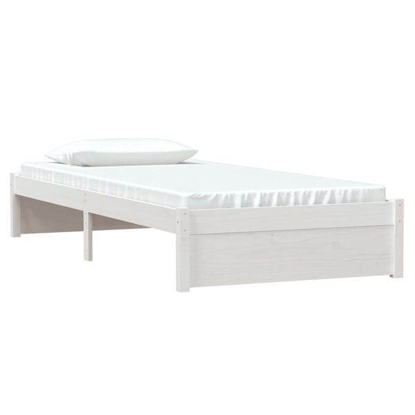 vidaXL Cadre de lit sans matelas blanc bois massif 90x200 cm