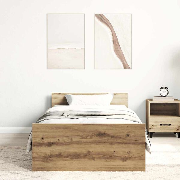 vidaXL Cadre de lit sans matelas ch&ecirc;ne artisanal 100x200 cm