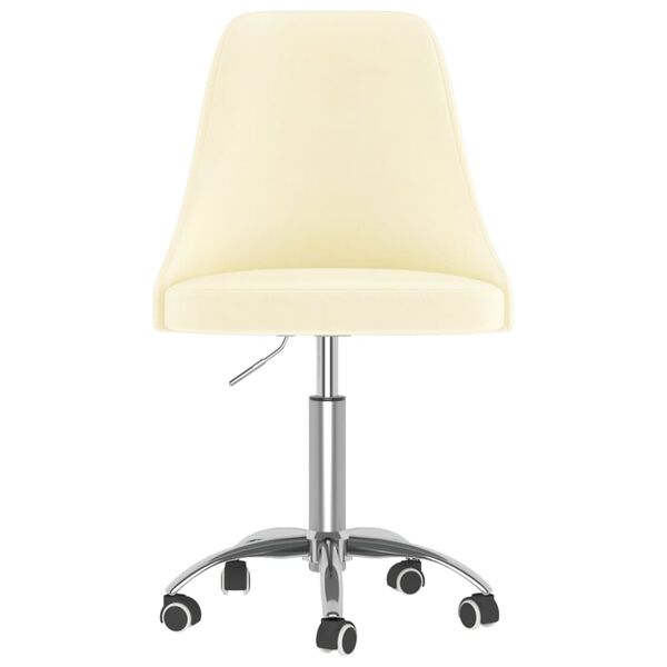 vidaXL Chaises pivotantes &agrave; manger lot de 2 Cr&egrave;me Tissu