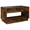 vidaXL Table basse avec LED infini ch&ecirc;ne fum&eacute; 90x50x50 cm