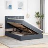 vidaXL Lit avec rangement et LED Gris fonc&eacute; 140 x 190 cm Velours