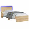 vidaXL Cadre de lit avec bandes LED Ch&ecirc;ne Sonoma Bois d'ing&eacute;nierie