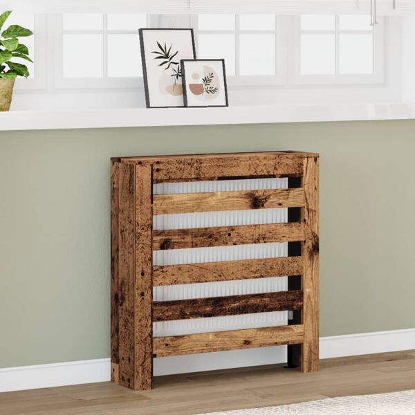 vidaXL Cache-radiateur vieux bois 78x20x82 cm bois d'ingénierie