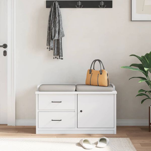 vidaXL Banc de couloir SANDNES blanc 87x40x50 cm bois de pin massif