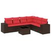 vidaXL Ensemble de canap&eacute; de jardin 7 pcs avec coussins marron r&eacute;sine tress&eacute;e