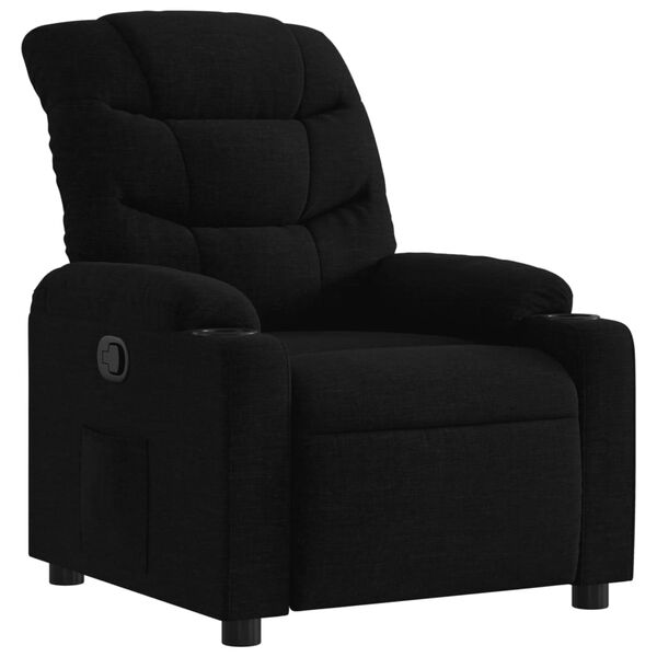 vidaXL Fauteuil inclinable Noir Tissu