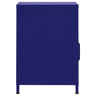 vidaXL Table de chevet Bleu marine 35x35x51 cm Acier