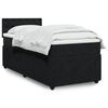 vidaXL Sommier &agrave; lattes de lit avec matelas Noir 100x200 cm Velours