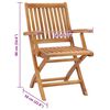 vidaXL Chaises pliables de jardin avec coussins lot de 6 Bois de teck