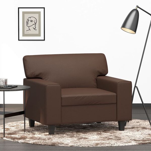 vidaXL Fauteuil Marron 60 cm Similicuir