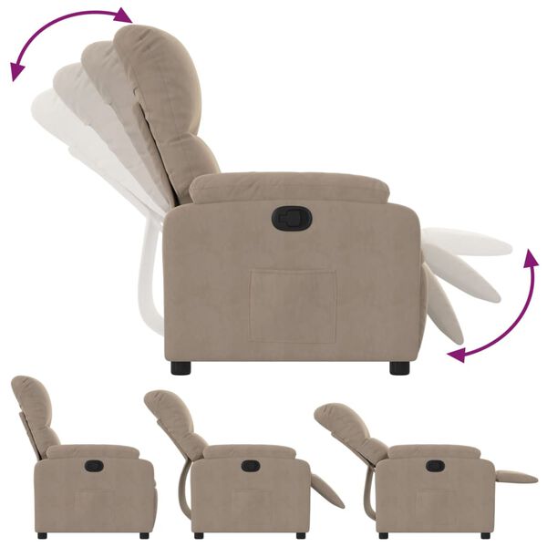 vidaXL Fauteuil inclinable taupe tissu microfibre