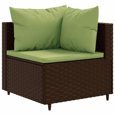 vidaXL Salon de jardin avec coussins 7 pcs marron résine tressée