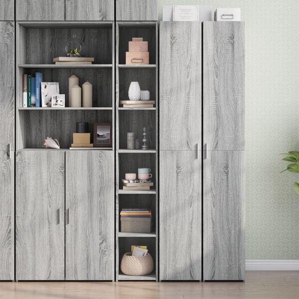 vidaXL Buffet haut sonoma gris 30x41x185 cm bois d'ing&eacute;nierie