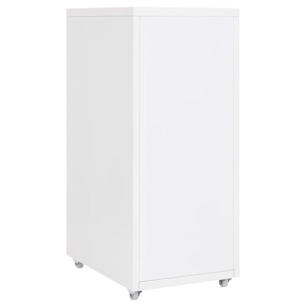 vidaXL Classeur mobile Blanc 28x41x69 cm Métal