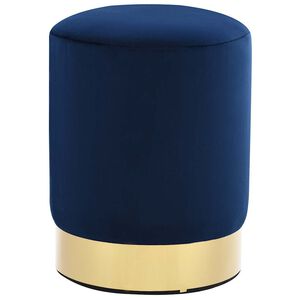vidaXL Tabouret Bleu et dor&eacute; Velours 28 x 36 cm