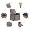 vidaXL Fauteuil de massage inclinable Taupe Tissu