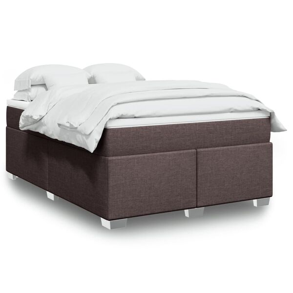vidaXL Sommier &agrave; lattes de lit avec matelas Marron fonc&eacute; 160x200 cm