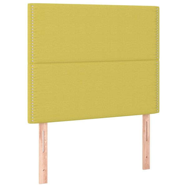vidaXL T&ecirc;te de lit &agrave; LED Vert 90x5x118/128 cm Tissu