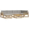 vidaXL Ensemble de canap&eacute;s d'ext&eacute;rieur 7 pc Blanc et gris clair