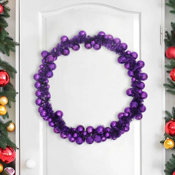 vidaXL Guirlande de Boules de No&euml;l Lilas 186 cm Polystyr&egrave;ne