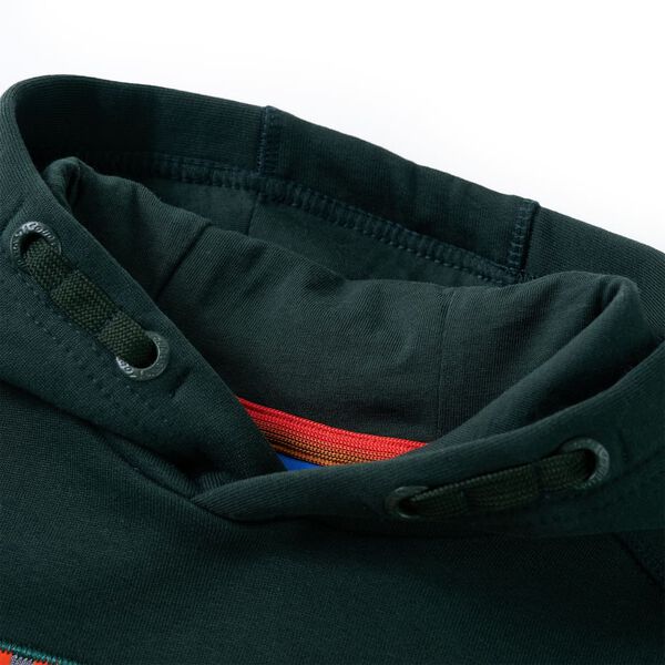 Sweatshirt &agrave; capuche pour enfants vert fonc&eacute; 104