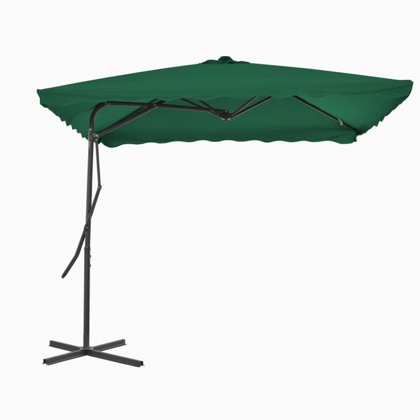 vidaXL Parasol d'ext&eacute;rieur avec m&acirc;t en acier 250x250 cm vert