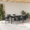 vidaXL Ensemble de salle &agrave; manger pour jardin 7 pcs Noir Rotin PE