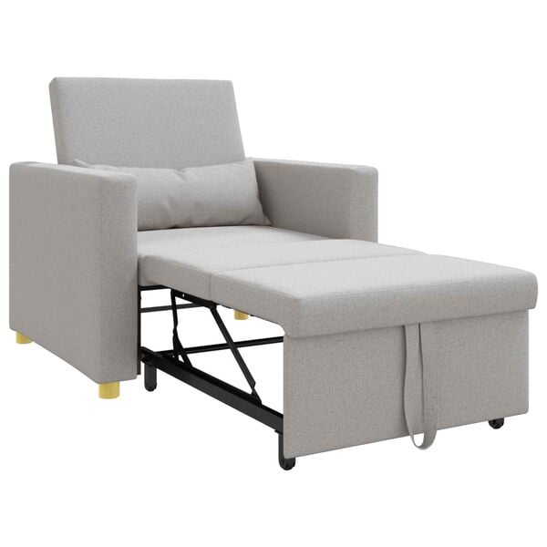 vidaXL Canap&eacute;-lit escamotable simple Gris nuage 90 x 165 x 87 cm tissu